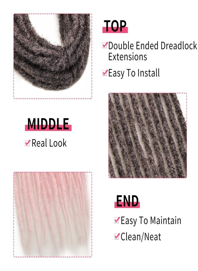 SuyiIRL Dreadlock Extensions 24inch Pink Double Ended Dreadlocks Extensions 15 Strands Straight Synthetic Dreads Extensions 0.6cm Locs Extensions Boho Reggae Style Crochet Braiding Hair For Women And Men - Image 3