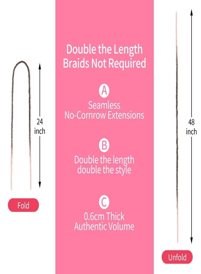 SuyiIRL Dreadlock Extensions 24inch Pink Double Ended Dreadlocks Extensions 15 Strands Straight Synthetic Dreads Extensions 0.6cm Locs Extensions Boho Reggae Style Crochet Braiding Hair For Women And Men - Image 4