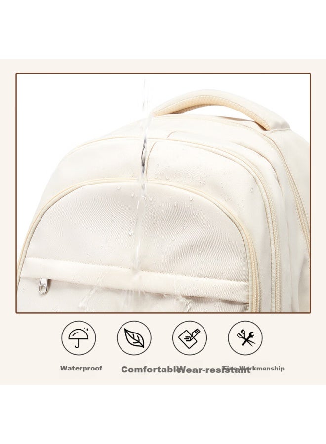 Landcase Backpack For High School And Middle School Girls, High Value Style Cute Backpack, Large Capacity Double Shoulder Bag 3979 White - Image 4