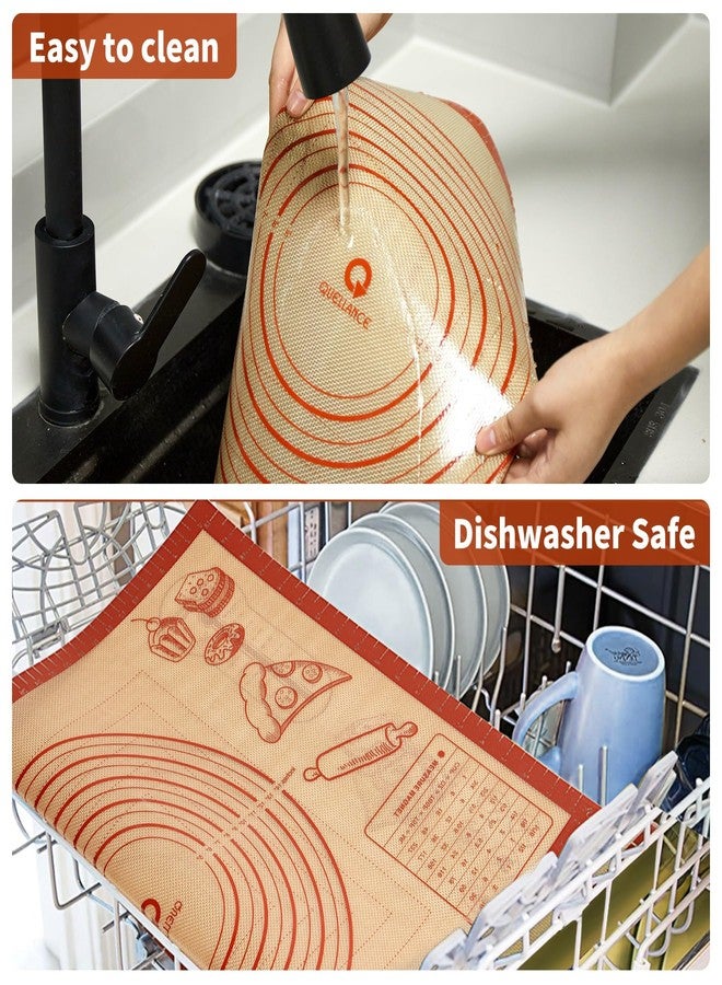 Quellance Silicone Baking Pastry Dough Mat - 26x16Inch Extra Large Cookie Bread Rolling Mats Sheet, Nonstick Kitchen Counter Kneading Board, Thick Reusable Pie Cookies Pizza Fondant Making Matt with Measurement - Image 5
