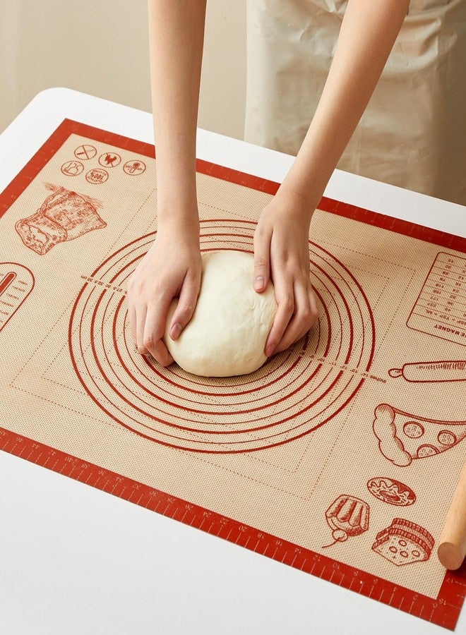 Quellance Silicone Baking Pastry Dough Mat - 26x16Inch Extra Large Cookie Bread Rolling Mats Sheet, Nonstick Kitchen Counter Kneading Board, Thick Reusable Pie Cookies Pizza Fondant Making Matt with Measurement - Image 3