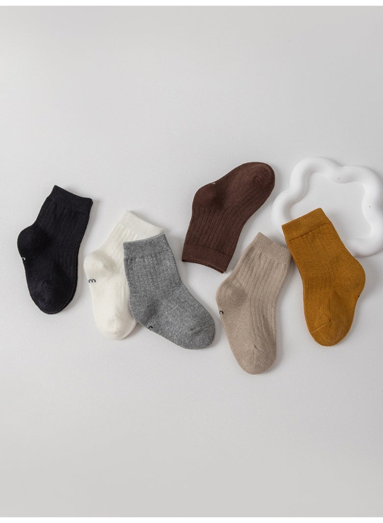 Boys Girls Socks,SUITABLE FOR 4 SEASON，6 Pairs Soft Cotton Crew Socks For 0-3Years Old Boys Girls Kids Breathable Infant Ankle Socks For Baby Boy Girl，（6 Pack） - Image 1