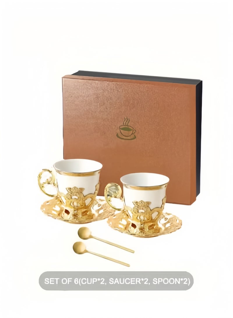 Premium Coffee Cups Set with 2 Cup and 2 Plate for Home, Office, Gift Box for Men and Women  - Image 1