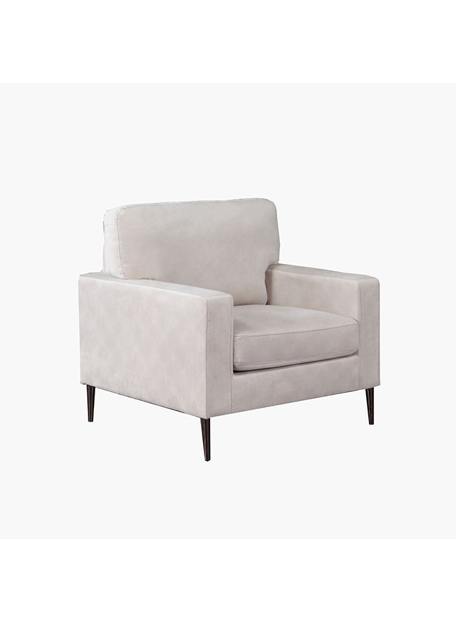 هوم بوكس أريكة كرسي بذراعين من القماش البيج مقعد واحد من إريا 87 × 91 × 88 سم - Image 3