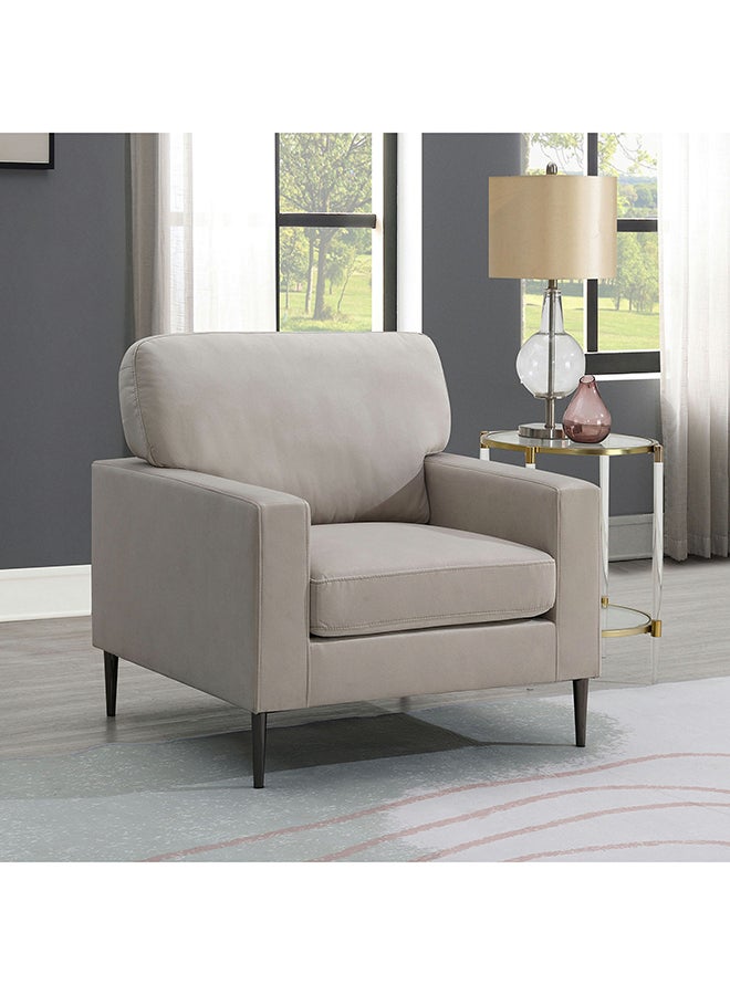 هوم بوكس أريكة كرسي بذراعين من القماش البيج مقعد واحد من إريا 87 × 91 × 88 سم - Image 1