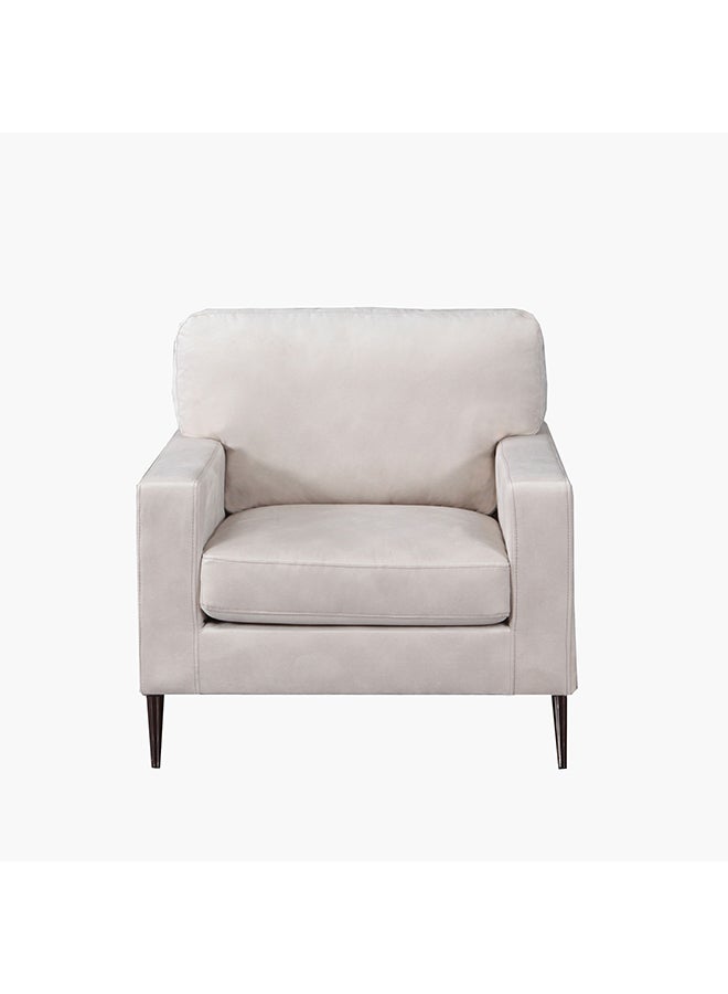 هوم بوكس أريكة كرسي بذراعين من القماش البيج مقعد واحد من إريا 87 × 91 × 88 سم - Image 2