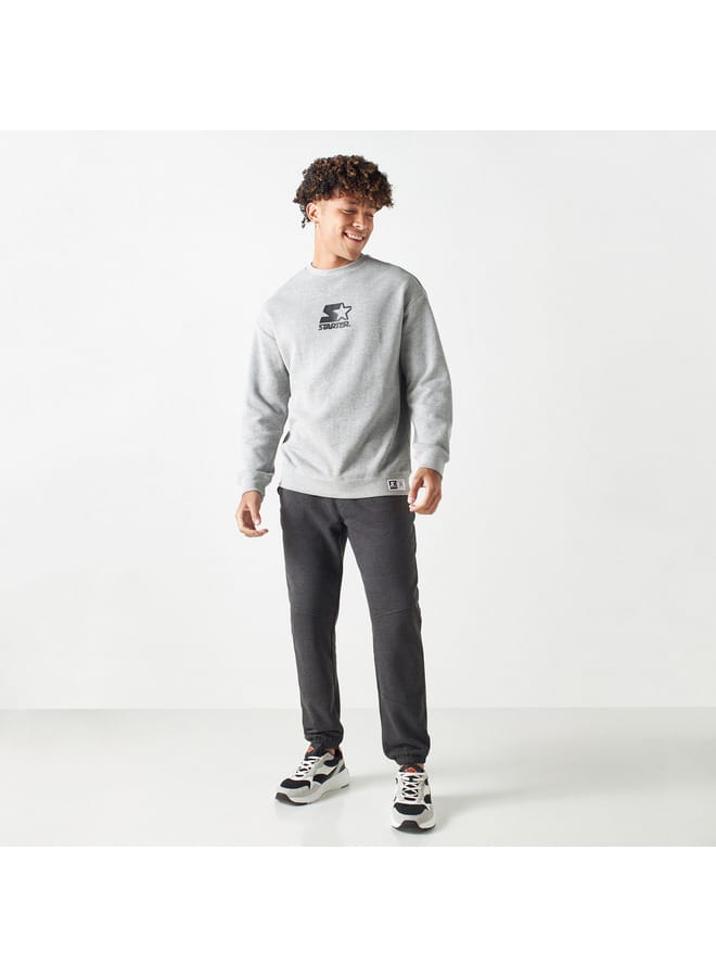 STARTER Starter Logo Print Pique Sweatshirt with Long Sleeves  - Image 2