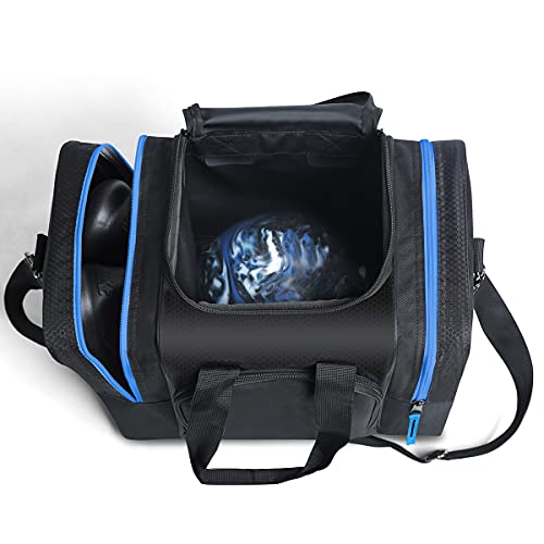 Mangrove Bowling Ball Bag for Single Ball, 2020 Bowling Ball Tote Bowling Bag with Padded Ball Holder - Fits Bowler Shoes Up to Mens Size 14 and Accessories (Blue) - Image 3