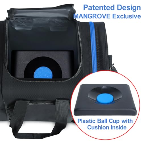 Mangrove Bowling Ball Bag for Single Ball, 2020 Bowling Ball Tote Bowling Bag with Padded Ball Holder - Fits Bowler Shoes Up to Mens Size 14 and Accessories (Blue) - Image 2