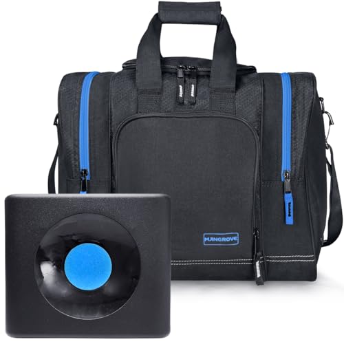 Mangrove Bowling Ball Bag for Single Ball, 2020 Bowling Ball Tote Bowling Bag with Padded Ball Holder - Fits Bowler Shoes Up to Mens Size 14 and Accessories (Blue) - Image 1