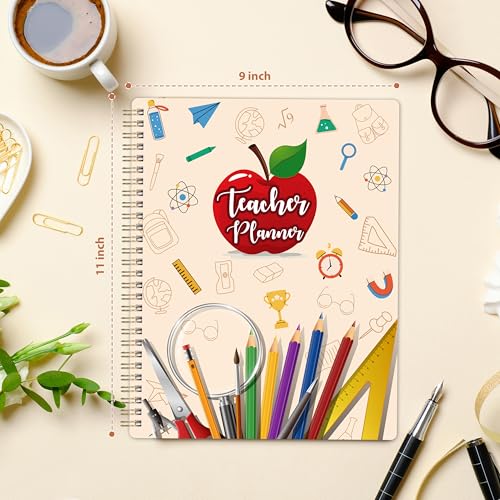 Journaltastic Teacher Planner - Undated Teacher Planner 9''x11'', Undated 2026-2027 Teachers Lesson Planners/Plan Book/Calendar Planners with Stickers, Schedules, Calendars and Inner Pockets - Image 2