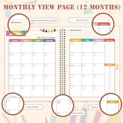 Journaltastic Teacher Planner - Undated Teacher Planner 9''x11'', Undated 2026-2027 Teachers Lesson Planners/Plan Book/Calendar Planners with Stickers, Schedules, Calendars and Inner Pockets - Image 5