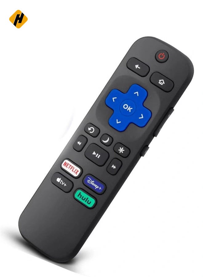 HuHa - Replacement Roku TV Remote Control, Compatible with TCL Roku, Hisense Roku, ON Roku, Sharp Roku (NOT for Roku Stick and Box) - With Battery - Image 1