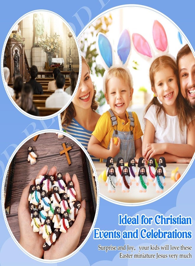 Bememo 50 Pcs Little Jesus Figurines God Bless You Small Rubber Jesus Toys Doll Easter Egg Stuffer Religious Prefilled Craft for Baptism Sunday School(Multicolor) - Image 5