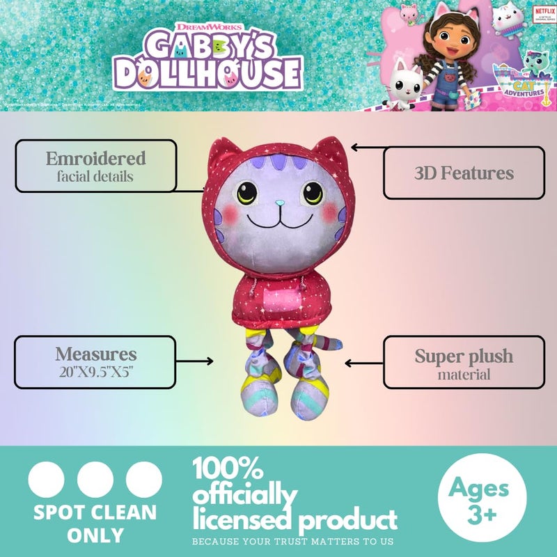 Franco DreamWorks Gabby's Dollhouse DJ Catnip Bedding Super Soft Plush Cuddle Pillow Buddy, (Officially Licensed Product) by Franco - Image 3