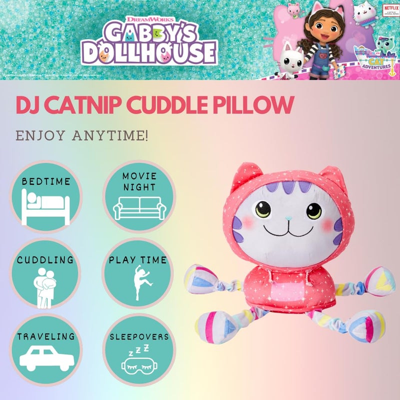 Franco DreamWorks Gabby's Dollhouse DJ Catnip Bedding Super Soft Plush Cuddle Pillow Buddy, (Officially Licensed Product) by Franco - Image 2