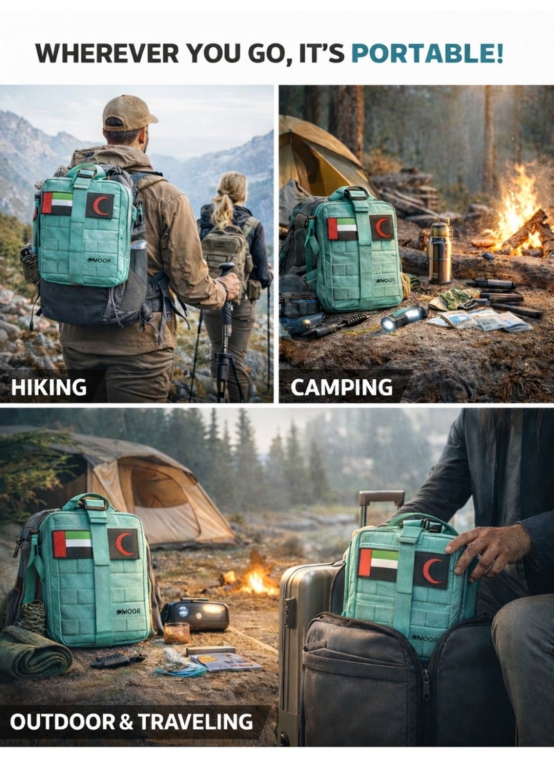 MOOR All-in-One Survival Camping Kit – Compact Emergency Gear Set for Outdoor, Hiking & Camping with First Aid Components - Green - Image 2