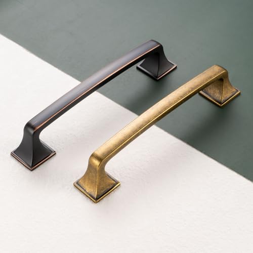 BEROSSA 10 Pack 3 Inch, Oil Rubbed Bronze Drawer Pulls Brushed Bronze Kitchen Cabinet Handles, 2030 Square Foot Bronze Hardware for Cabinets Drawers Bedroom Dresser Bathroom Vanity Cupboard - Image 2