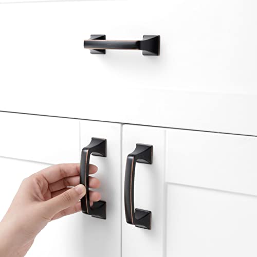 BEROSSA 10 Pack 3 Inch, Oil Rubbed Bronze Drawer Pulls Brushed Bronze Kitchen Cabinet Handles, 2030 Square Foot Bronze Hardware for Cabinets Drawers Bedroom Dresser Bathroom Vanity Cupboard - Image 4