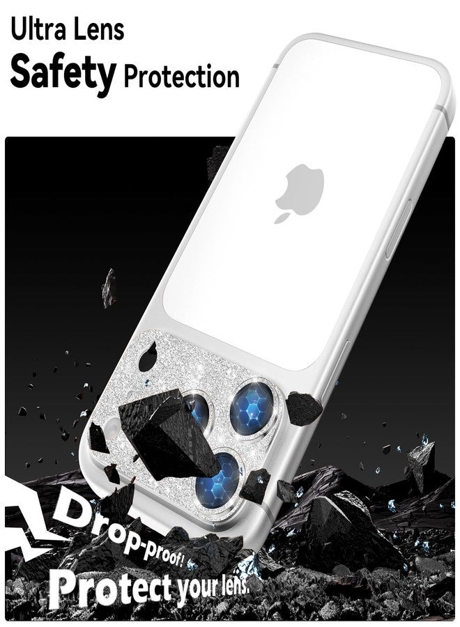 imluckies Compatible with iPhone 17 Pro Max Camera Lens Protector Bling, Ultra HD Tempered Glass Shiny Diamond Camera Plate Sparkle Screen Protection, 9H Anti-Scratch & Easy Install, Glitter Sliver - Image 4