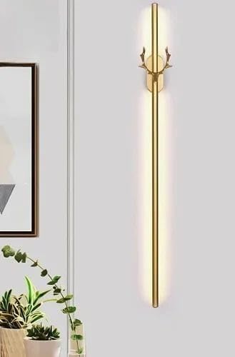 Glowave Glowave Royal Stag Metal 600mm LED Sleek Long Tube Deer Head Wall Light Tricolour White Warm White Natural White 2190 Gold Top Head - Image 1