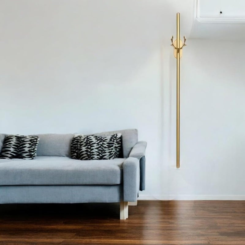 Glowave Glowave Royal Stag Metal 600mm LED Sleek Long Tube Deer Head Wall Light Tricolour White Warm White Natural White 2190 Gold Top Head - Image 2