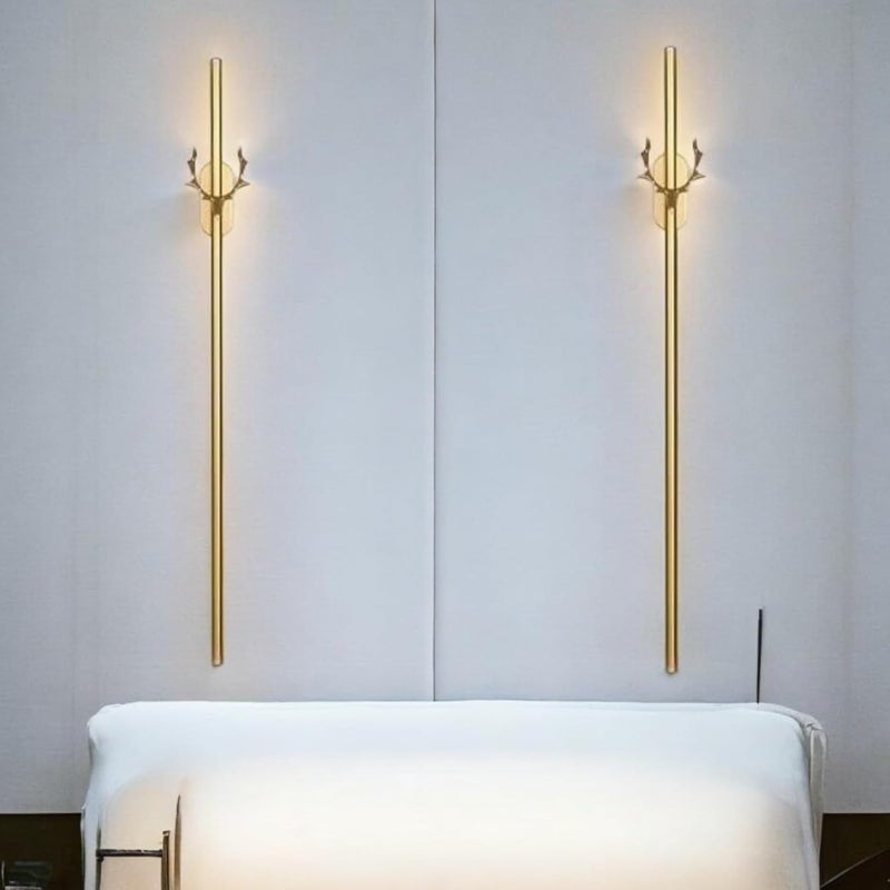 Glowave Glowave Royal Stag Metal 600mm LED Sleek Long Tube Deer Head Wall Light Tricolour White Warm White Natural White 2190 Gold Top Head - Image 4