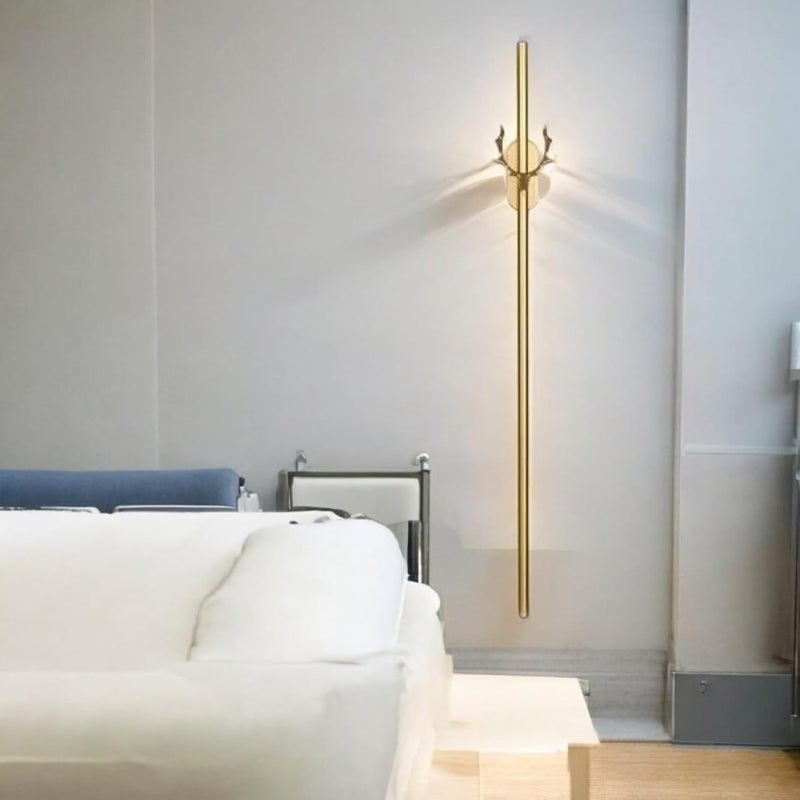 Glowave Glowave Royal Stag Metal 600mm LED Sleek Long Tube Deer Head Wall Light Tricolour White Warm White Natural White 2190 Gold Top Head - Image 3