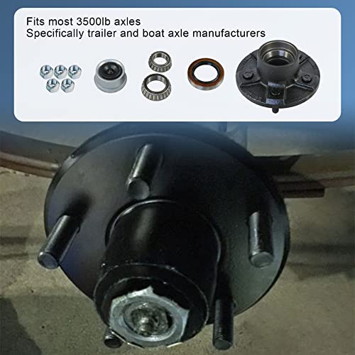 JDMSPEED Trailer Idler Hub Kits 5 on 4.5" for 3500 lbs Axle 1/2"-20 Thread 22017K Set of 2 - Image 3