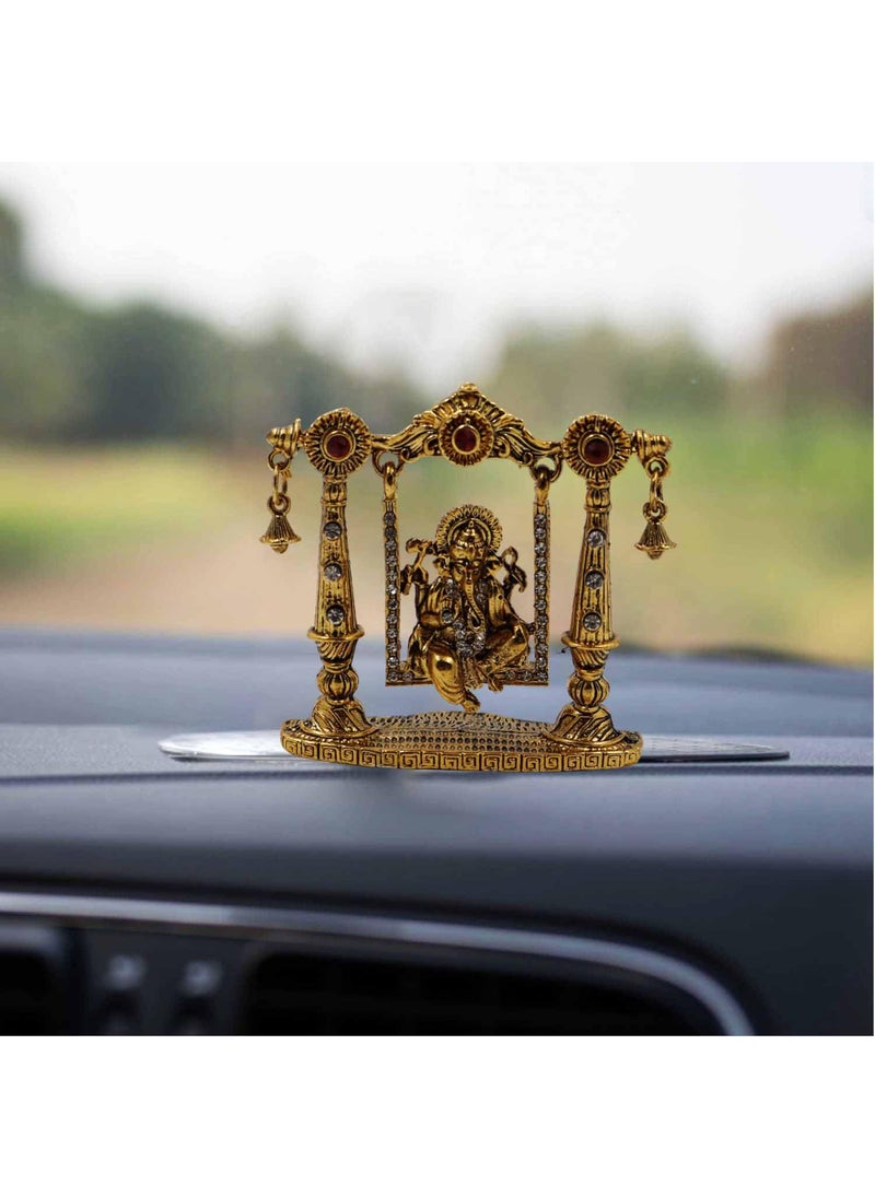 Spillbox Spillbox Car Dashboard Idols Accessories Car Dashboard Interior Perfect for Gifting Decorative Showpiece for Home and Office Ganesh Swing Ganesh 