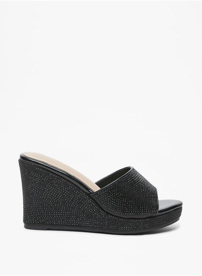 Flora Bella - Women's Embellished Slip-On Sandals with Wedge Heels - Image 1