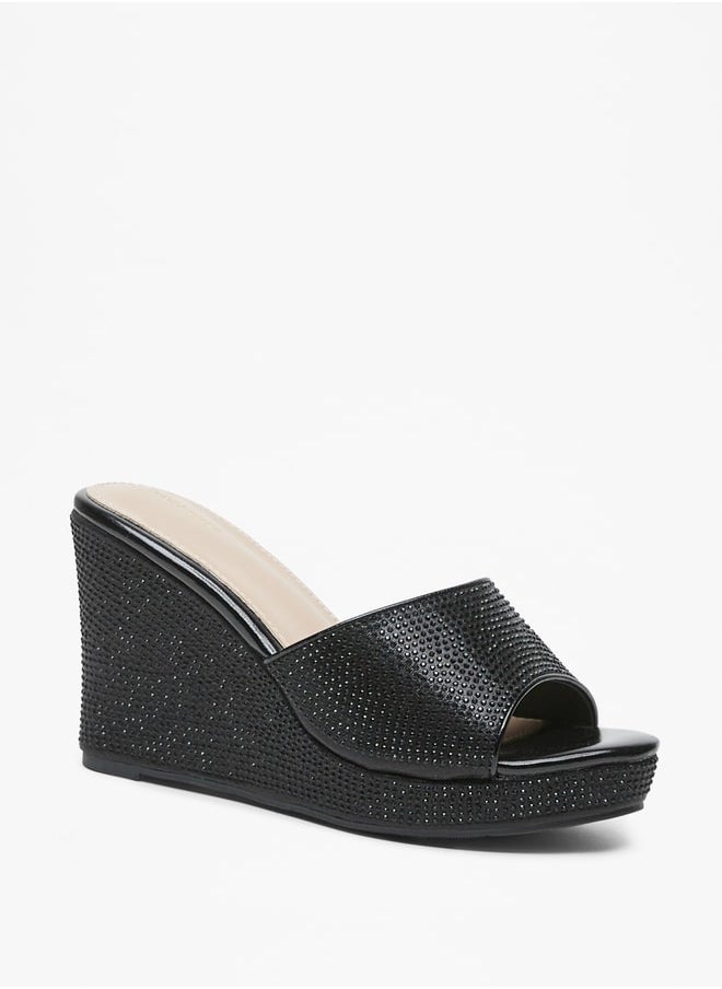 Flora Bella - Women's Embellished Slip-On Sandals with Wedge Heels - Image 1