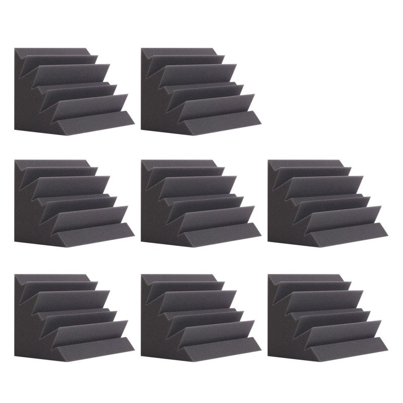 SD SODOCT 8 Pack - Bass Traps Acoustic Foam Corner, 8''x8''x12'' Black Bass Traps Corner Studio Foam, High Density and Fire-Proof Acoustic Panels Recording Studio Acoustical Treatments - Image 1