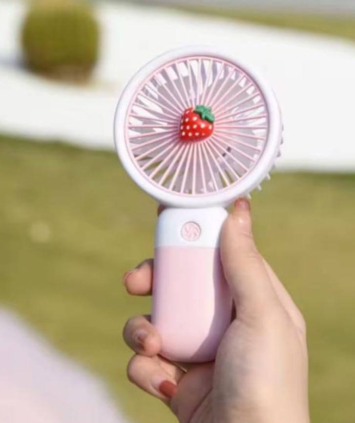 MIRADH Mini Handheld Fan (Upto 6 Hours Running) Rechargeable 2000 Mah Battery Operated Portable Fan, Desk Fan, Carry It Anywhere (Pink) - Image 3