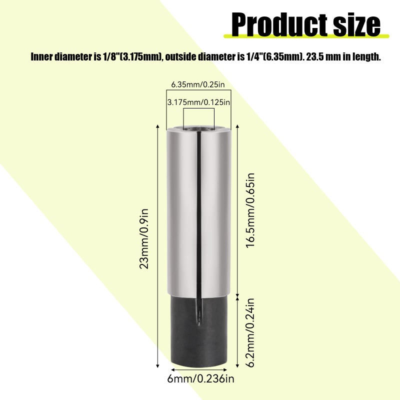 Sliverdew 4 Pack 1/4" to 1/8" Collet Adapter, High-Carbon Steel Collet Router Converter for CNC Lathe Router Cutter Milling Bit Collet Reducer - Image 2