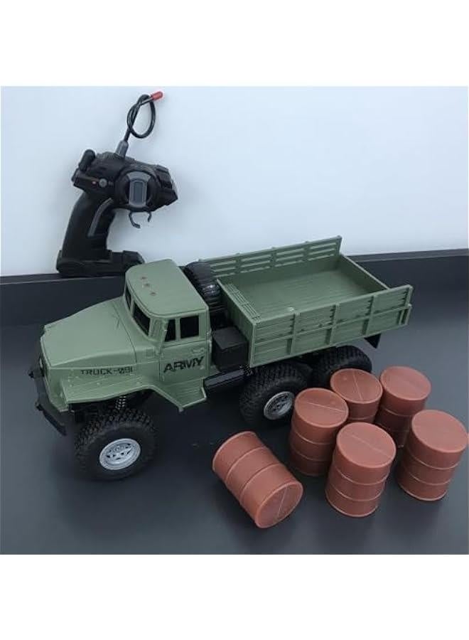 شاحنة عسكرية RC، مقياس 1:16، سيارة تحكم عن بُعد 6WD، سيارة زحف خارج الطريق، سيارات جيش RC مع إضاءة LED و2 بطارية، شاحنة عسكرية RC لجميع الأراضي للأطفال والبالغين - Image 5