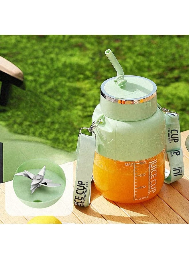 JCB CHIC Electric Fruit Juicer,Juicer Machines,powerful Crushed Ice Wireless Mini Protable Blender Bottle Juice With Straw Household Use Charging 10 Blade Juice Cup(k2 green)  - Image 1