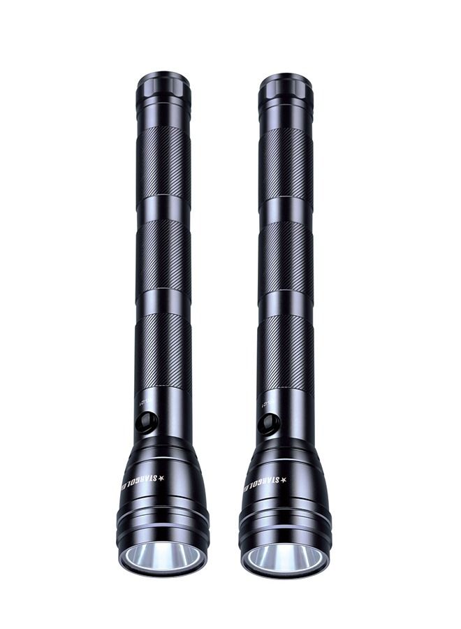Stargold Waterproof 2 In 1 Rechargeable LED Flashlight Combo Pack Aircraft ALUMINIUM Body - Image 1