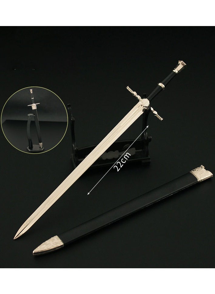 The Witcher 3 Geralt's Two-Headed Beast Sword Alloy Weapon Model Ornament 22cm