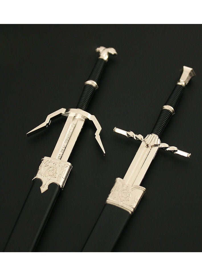 The Witcher 3 Geralt's Two-Headed Beast Sword Alloy Weapon Model Ornament 22cm