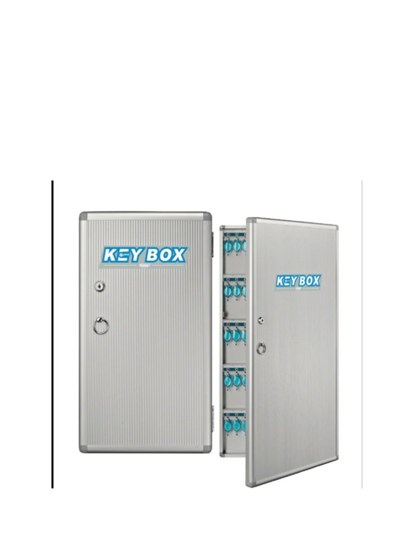 Glosen 120 Key Box / Cabinet Aluminum 120 keys Key Box Organizer Large 120-keys Large Capacity Key Cabinet With Colored Labels, Hotel Wall-mounted Aluminum Alloy Key Security Box, Key Lock Type - Image 3