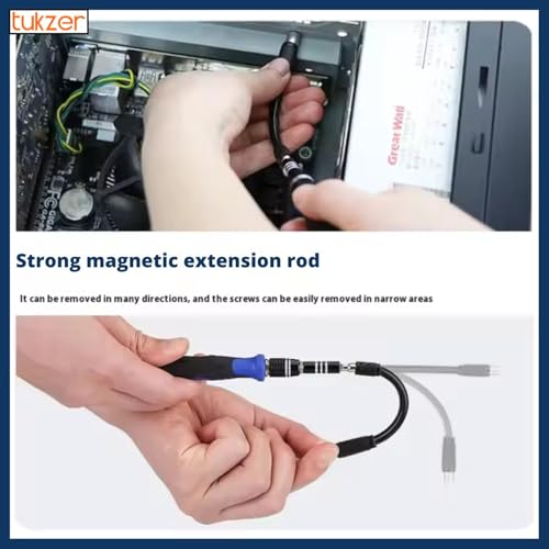 Tukzer 62 in 1 Precision Screwdriver Set, Chrome Vanadium Steel,Repair Tool Kit with Magnetic Steel Bits, Extension Rod, Flexible Shaft for Smartphones, Laptops, Watch, ipad, Tablets, Camera-Blue - Image 5