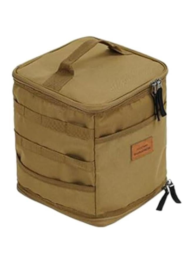 Picnic Storage Bag, Camping Tote Bag, Camping Storage Bag, Gas Tank Storage Bag for Backpacking, Khaki, 21.5cmx21.5cmx23.5cm  - Image 1