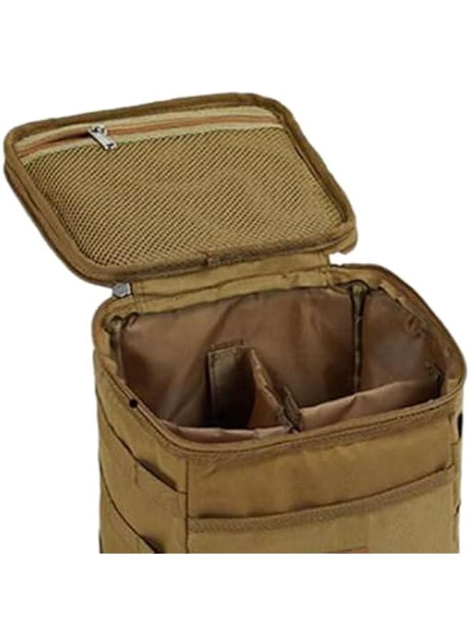Picnic Storage Bag, Camping Tote Bag, Camping Storage Bag, Gas Tank Storage Bag for Backpacking, Khaki, 21.5cmx21.5cmx23.5cm  - Image 2