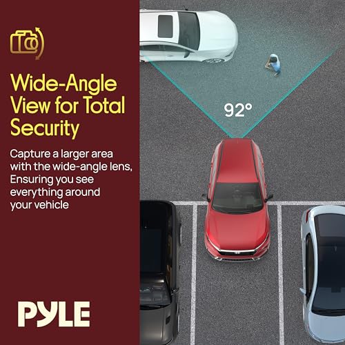 Pyle كاميرا مرآة الرؤية الخلفية من بايل، كاميرا خلفية بدقة 1080 بكسل كاملة الوضوح ومقاومة للماء مع رؤية ليلية، حساسات IR، كشف الحركة، عدسة بزاوية واسعة، كاميرا احتياطية قابلة للتعديل، 1.3'' x 8.0'' x 1.26'' - Image 5