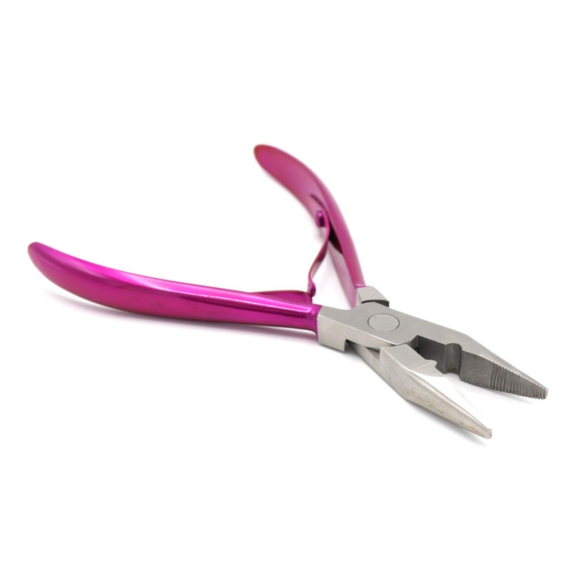 G4 VISION Professional Hair Extension & Beading Tool Kit Remove Plier Set for beads (4 Piece) I-Link Micro Ring Loop Needle Pulling Hook Threader Wire for Silicone Rings (Shocking Pink) - Image 3
