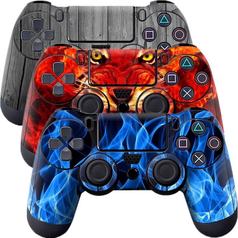 Oiokew جلد ليد تحكم PS4، 3 قطع ملصق غطاء فينيل كامل الجسم ليد تحكم بلاي ستيشن 4 (يد تحكم PS4 رقم 1) تصميم عصري لمعظم المنتجات - Image 1