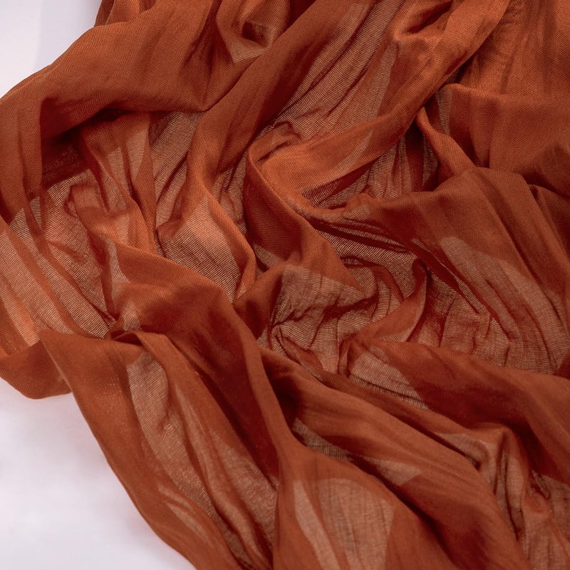 Socomi Thanksgiving Fall Table Runner Terracotta Cheesecloth Gauze Burnt Orange Boho Rustic Farmhouse 120 inch 10FT Cheese Cloth Runner for Wedding Party Baby Shower Home Decor Holiday Decorations - Image 2