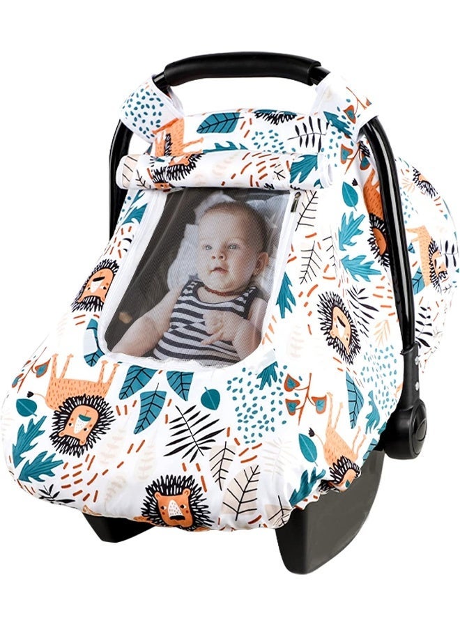 SWESEN Car Seat Covers for Babies, Minky Infant Car Seat Canopy, Universal Fit, Lion - Image 1