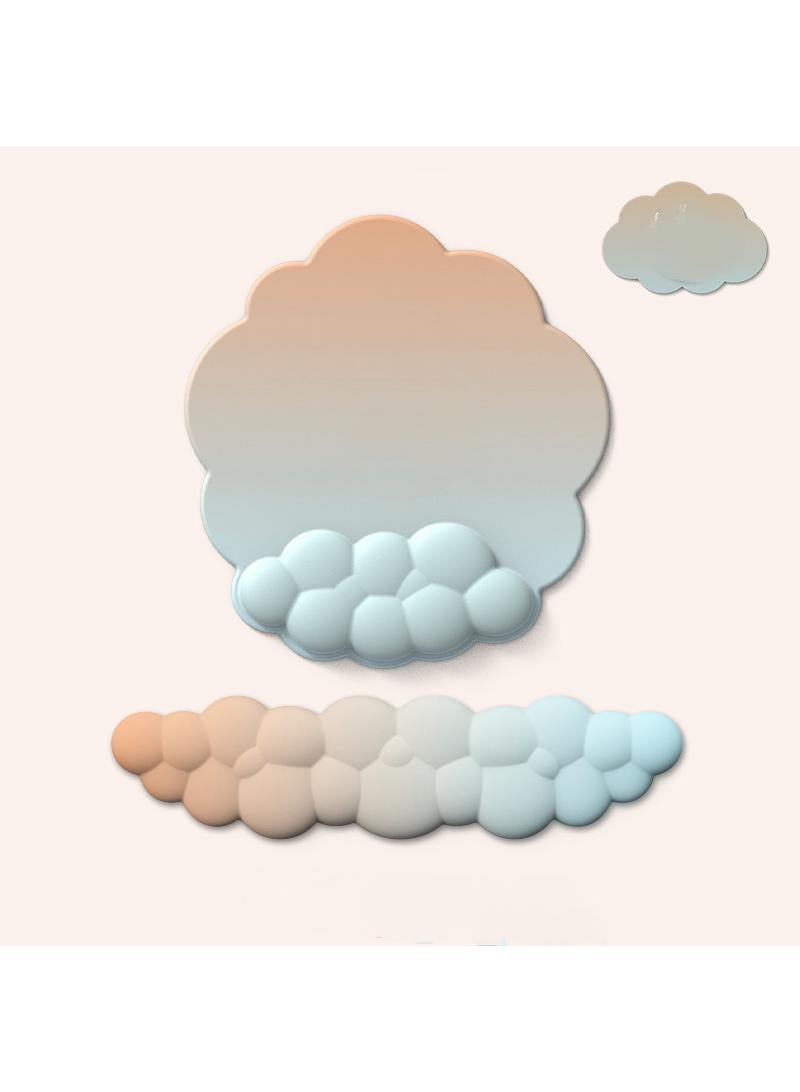 Y&D 3-Piece Office Keyboard Cloud Wrist Rest And High Density Memory Silicone Non Slip Base Mouse Pad - Image 1